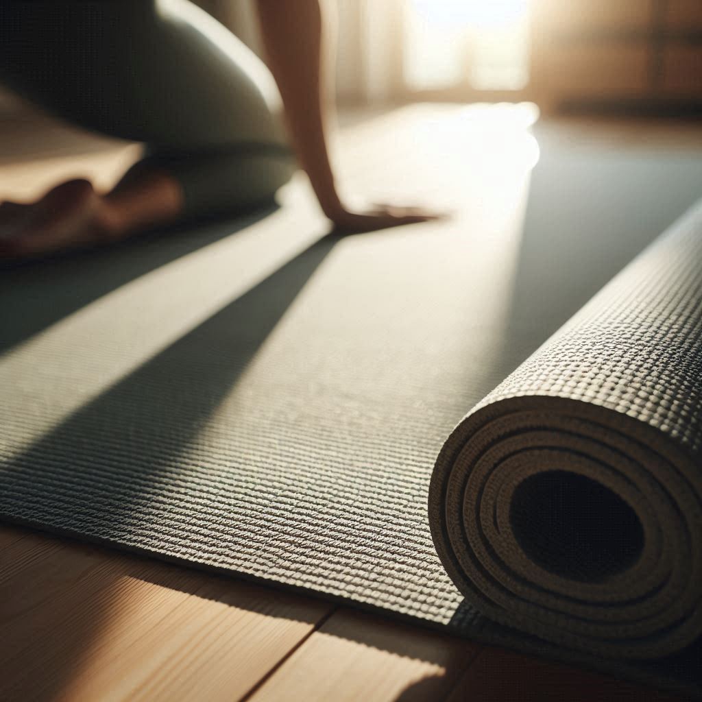 Best Hot Yoga Mats: Eco-friendly yoga mat with enhanced grip and texture in a naturally lit studio.