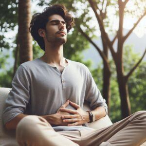 Ways Overcome Anxiety Attacks: Deep breathing exercise for relaxation during an anxiety attack.