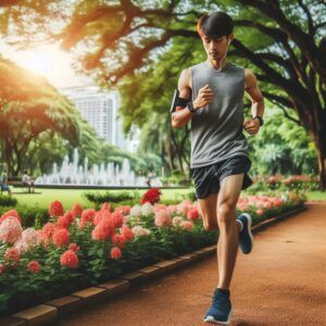HIIT Workout Vs Cardio: Man Jogging for Cardiovascular Health and Endurance