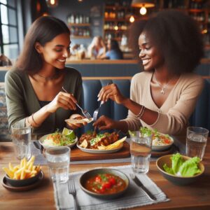 Tips Healthy Eating Out: Practice portion control by sharing dishes or opting for half-portions at restaurants.