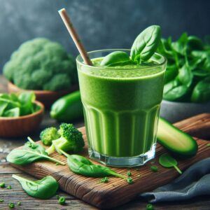 Galia Melon Health Benefits: A refreshing green smoothie made with Galia melon and other healthy ingredients.