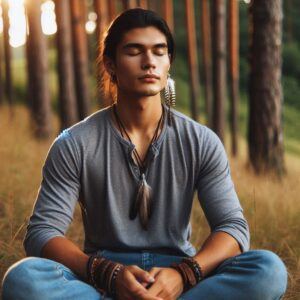 Ways Achieve Inner Peace: A serene individual practicing meditation in nature, fostering inner tranquility.