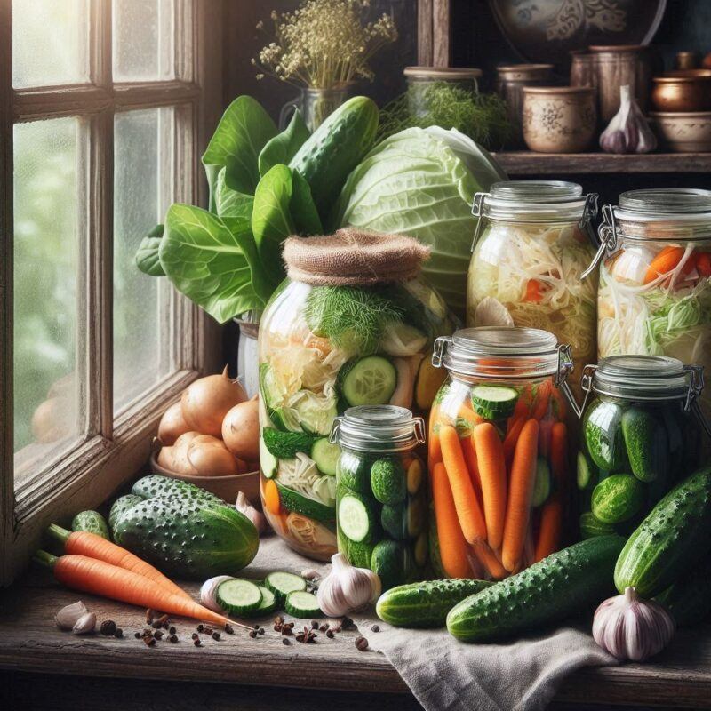 Fermented Foods Good Gut: Fermenting vegetables like carrots and cabbage at home boosts gut health with natural probiotics.